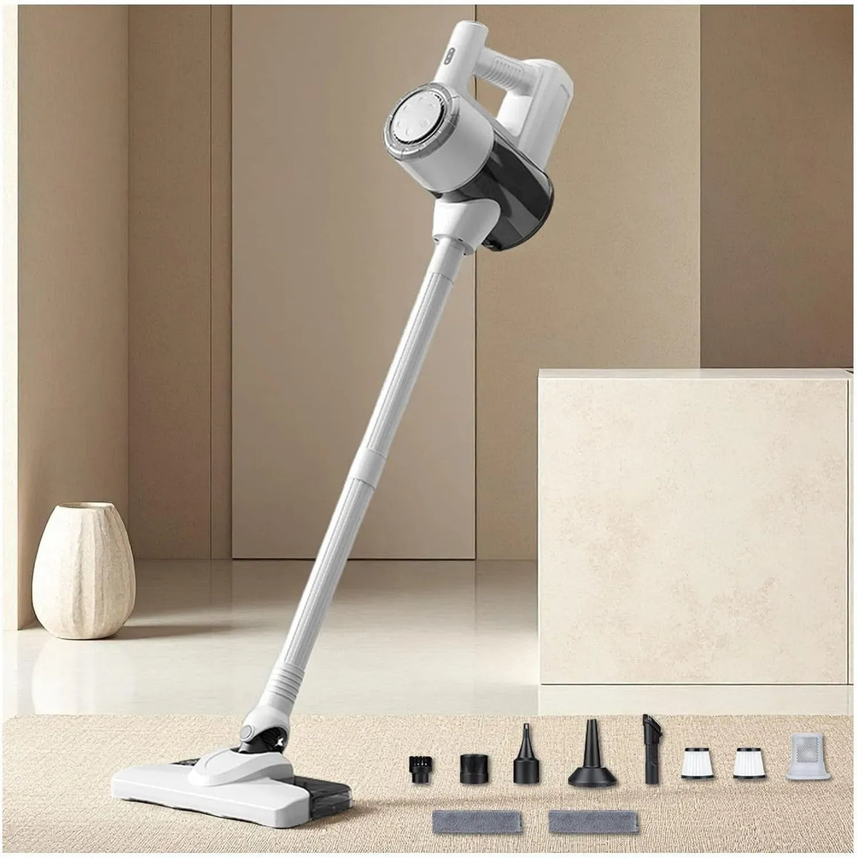 Aspirapolvere 18KPa/120W/35Mins, 120 W, bianco, Lava E Aspira Pavimenti 5 in 1
