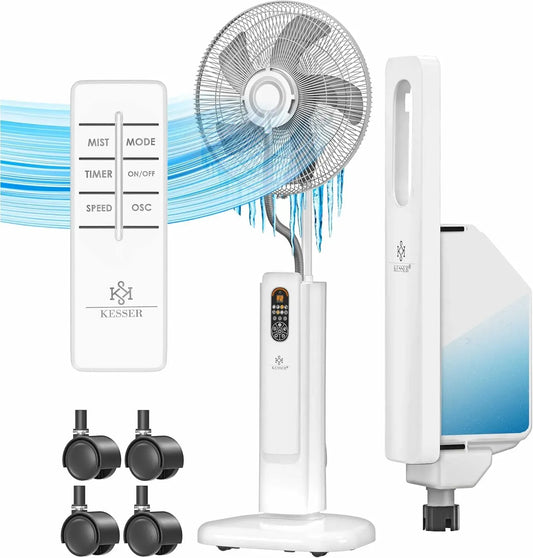 Ventilatore, timer, funzione timer, ventola per circolazione dell'aria, KESSER® Ventilatore da terra Frosty con acqua