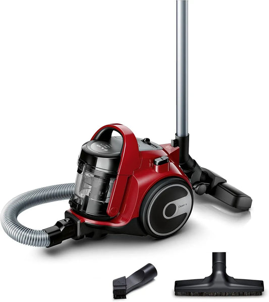 Bosch BGC05AAA2 Aspirapolvere, 700 W, rosso, aspiratore elettrico domestico, Aspirapolvere Senza Sacco