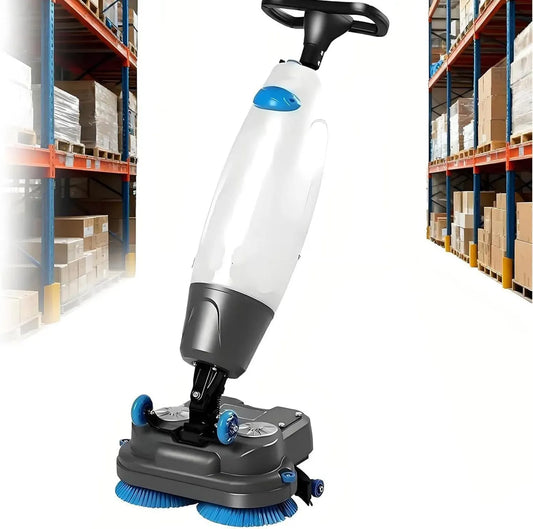 ideale per cemento, operatore a terra, per Lavapavimenti elettrica professionale, 43 cm, 17', doppie spazzole e testina rotante a 360°, casa