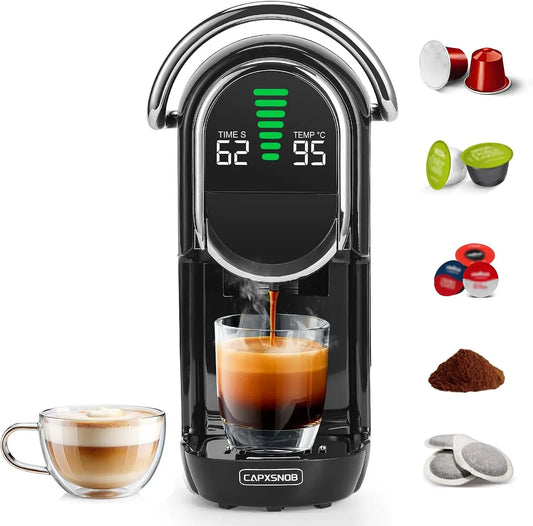 Nespresso ESE 44 Magician1 Macchina da caffè, 1450 W, 20 Bar, Acqua Regolabili 7 Livelli, Display LED