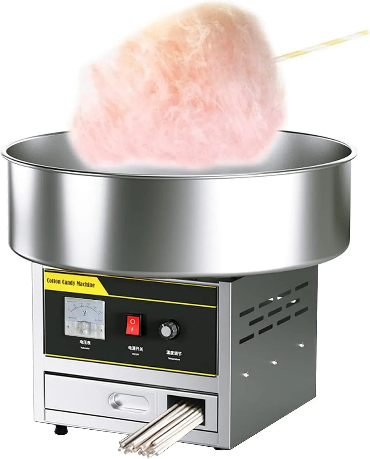 Macchina per Zucchero, macchina zucchero filato, 1200 W, professionale, argento, per Zucchero Filato Commerciale da 1200 W