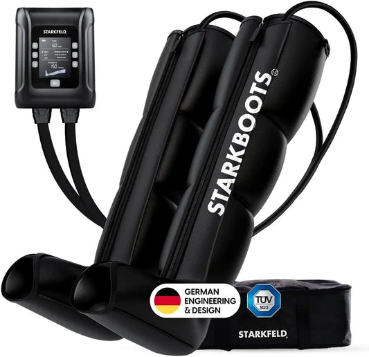 Monitor, portatile, Massaggiatore portatile per gambe a 360°, 200 mmHg, Pressione: 40, STARKFELD® STARKBOOTS® Recovery Boots