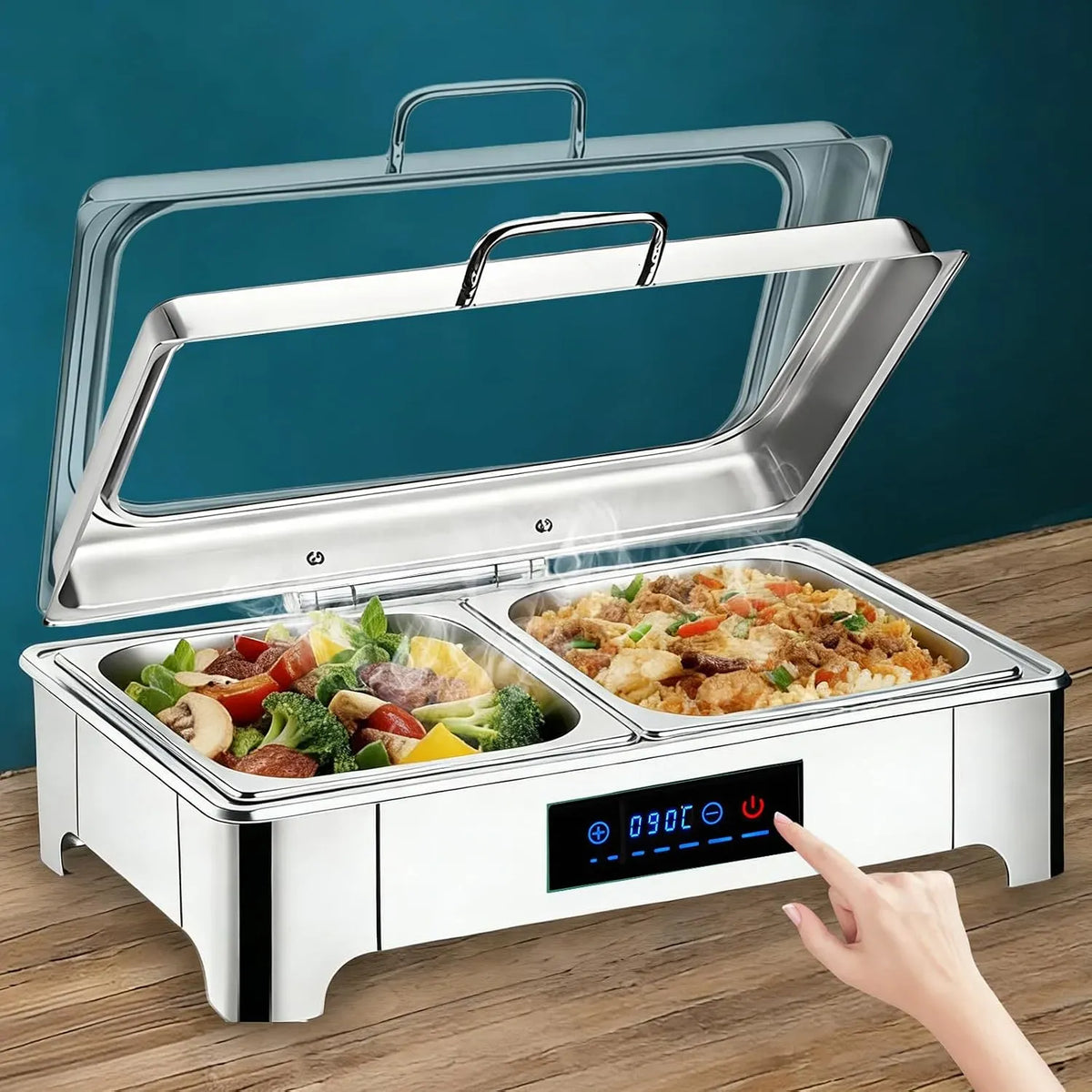 Scaldavivande da buffet, 9 L, 1/2 Pan, Chafing Dish Buffet Elettrico 9L1/2 Pan