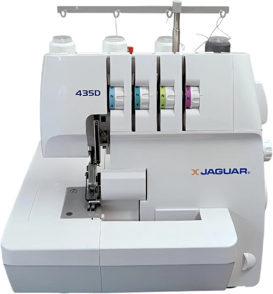 435D Braccio Libero, Tagliacuci Overlock, per Tagliafilo Automatico, 3/4 Fili, Infilatura Codificata a Colori, Trasporto Differenziale