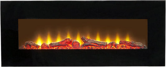 WM-9331 Camino a parete elettrico dotato di telecomando, colore nero, 107 cm