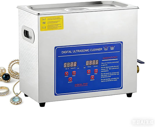 riscaldatore, Pulitore, vasca per pulizia a ultrasuoni, 10 L, timer, industriale, professionale, funzione riscaldante, per la pulizia di gioielli