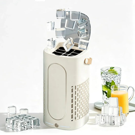 Macchina per il ghiaccio, 12 V, portatile, bianco, per il ghiaccio portatile con luce ambientale