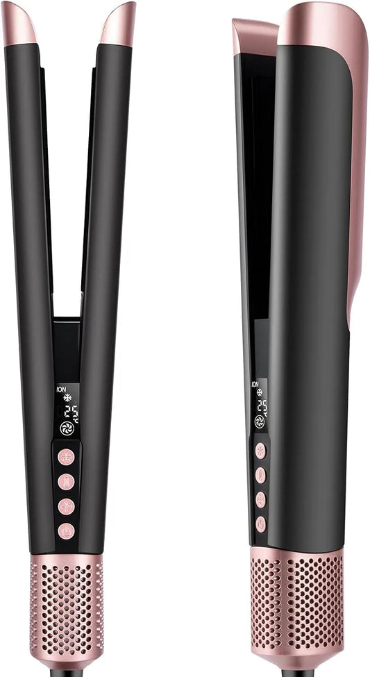 Piastra per capelli, 1300 W, lisciacapelli, nero, Air Piastra Capelli e Asciugacapelli 2 In 1, 110