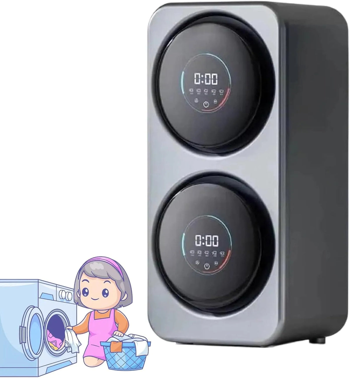 Asciugatrice, 3.5 L, 160 W, Asciugatrice S5Desktopmodel-Gray, portatile, timer, acciaio inox, grigio, Fino 65℃