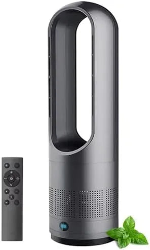 Purificatore d'aria, 18 pollici, timer, depuratore d'aria, Ventola della torre senza lama calda e fredda con telecomando