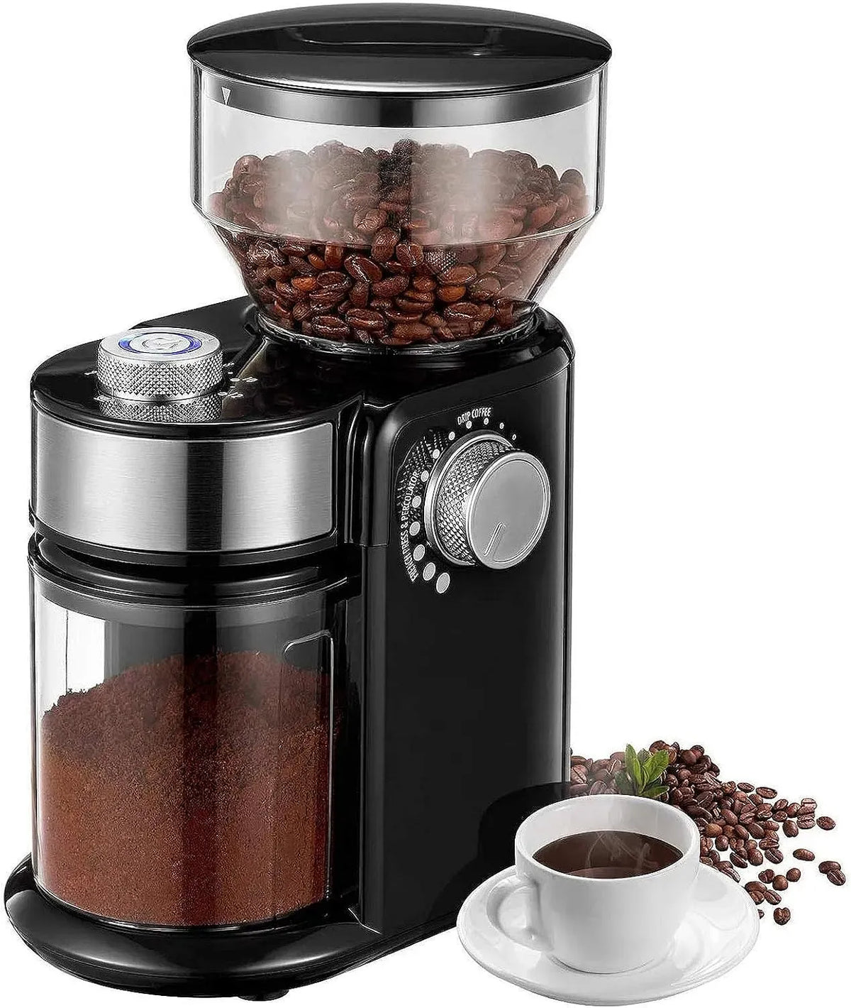Macchina per macinare, macinino per chicchi di caffè, macchina da caffè elettrica, 14 tazze, per macinare i chicchi di caffè