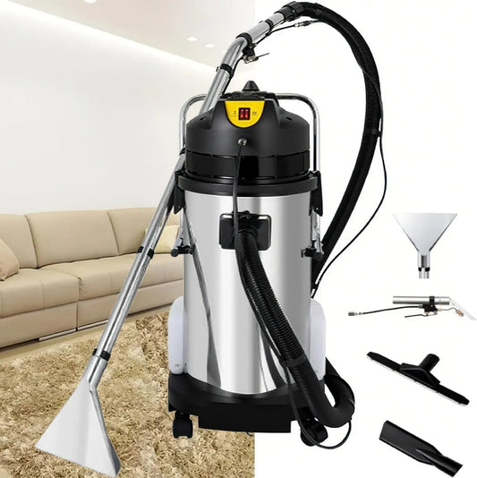 Aspirapolvere, 1049 W, professionale, acciaio inox, Shampooer in Acciaio Inossidabile con Serbatoi, Potenza di Aspirazione 1049 W
