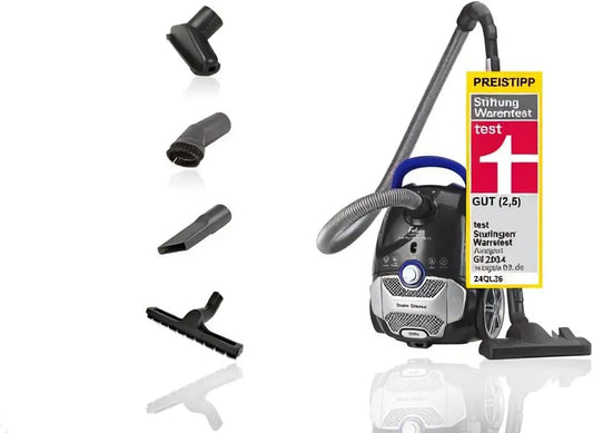 Aspirapolvere TS 721 H14, 3 L, 800 W, 69 dB, nero, grande sacchetto da 3 l e raggio d'azione di 12 m, motore ad alta efficienza da 69 dB