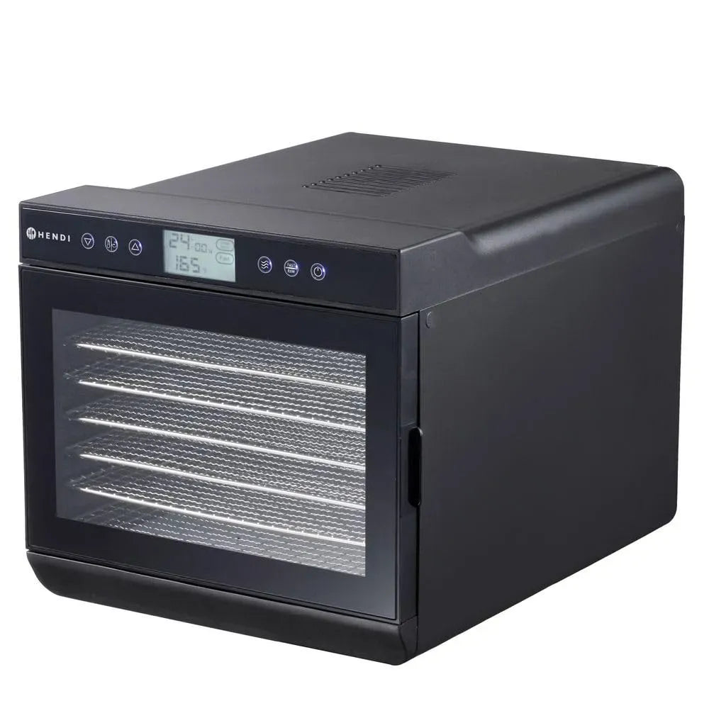 Asciugatrice, 500 W, 35 a 70 °C, 230 V, HENDI, timer, 2 zone di temperatura, acciaio inox, 24 ore timer, 345x450x, 315mm, 7 vassoi