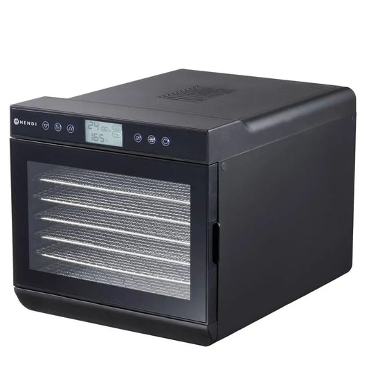 Asciugatrice, 500 W, 35 a 70 °C, 230 V, HENDI, timer, 2 zone di temperatura, acciaio inox, 24 ore timer, 345x450x, 315mm, 7 vassoi