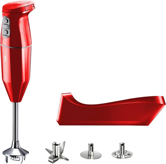 Frullatore, 250 W, acciaio inox, rosso, Frullino in acciaio, 2 velocità