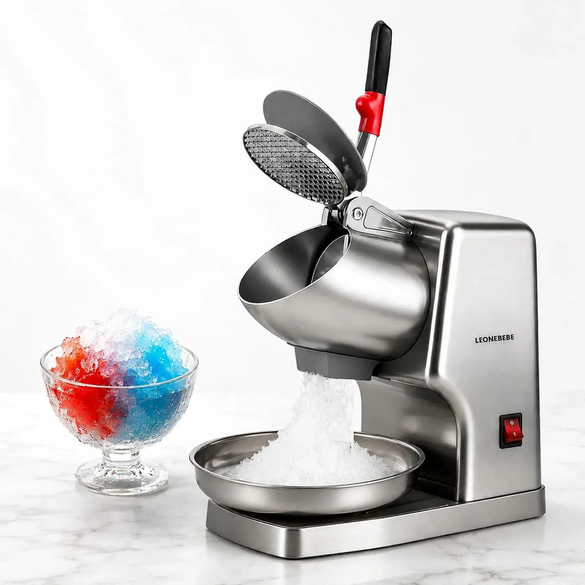 W/2000 Macchina per la, 16 cm, 300 W, 65 kg, professionale, argento, per la creazione di coni di neve per uso domestico e com