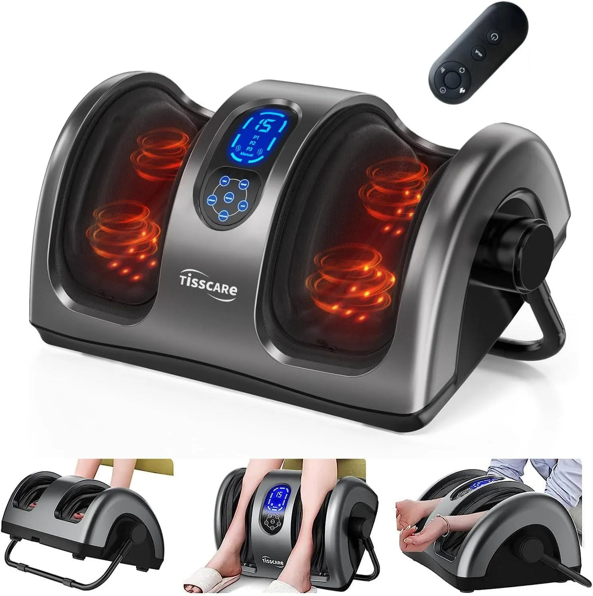 Massaggiatore, per piedi e gambe, TISSCARE, massaggiatore per piedi e gambe con funzione termica