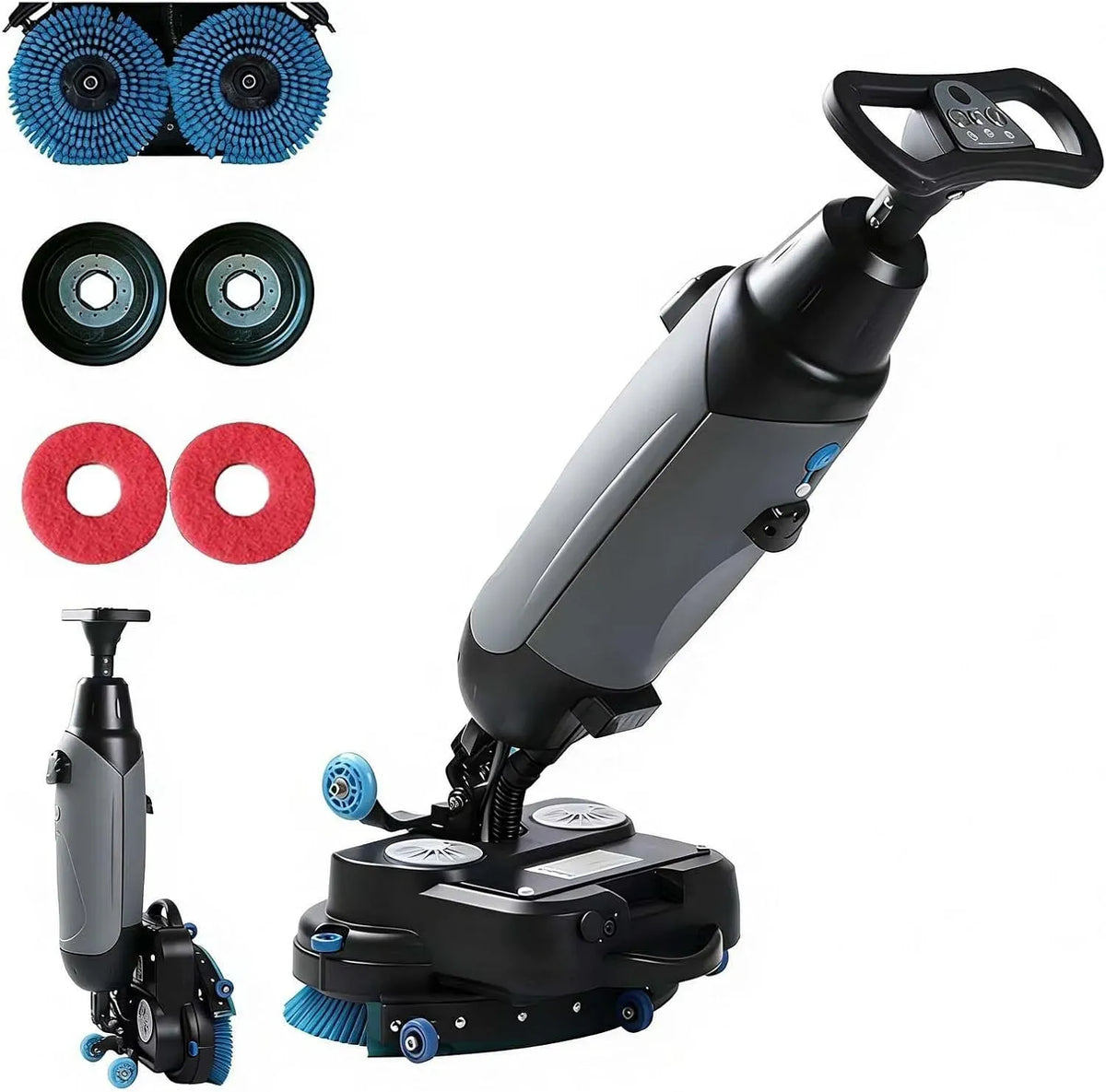 Lavasciuga, 43 cm, lavatrice/asciugatrice, professionale, doppie spazzole rotanti a 360°, copertura di 1200 m²/h, larghezza di pulizia di 43 cm