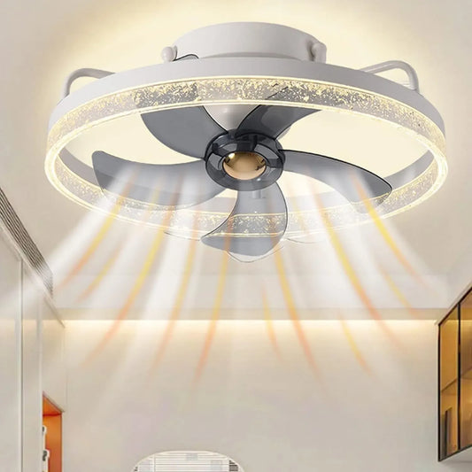 Ventilatore, 20 pollici, da incasso, ventola per circolazione dell'aria, Ventilatori da soffitto moderni con luci
