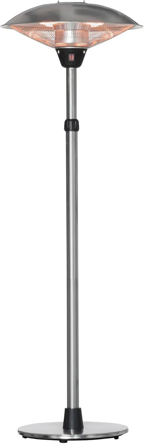 Outsunny Fungo Riscaldante da Esterno dotato di 3 Temperature 3000W Argento