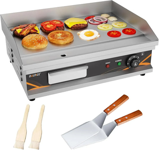 Padella grill, 54 cm, 3000 W, professionale, ristorazione, acciaio inox
