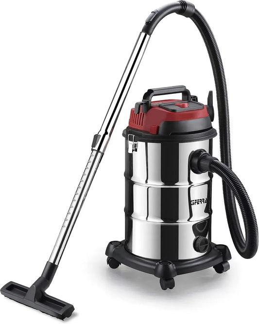 Accessorio per elettrodomestico G90034, 30 L, 1200 W, acciaio inox, rosso, G3 Ferrari Fusto 30L Bidone aspira Solidi e Liquidi, 18 kPa, Filtro HEPA