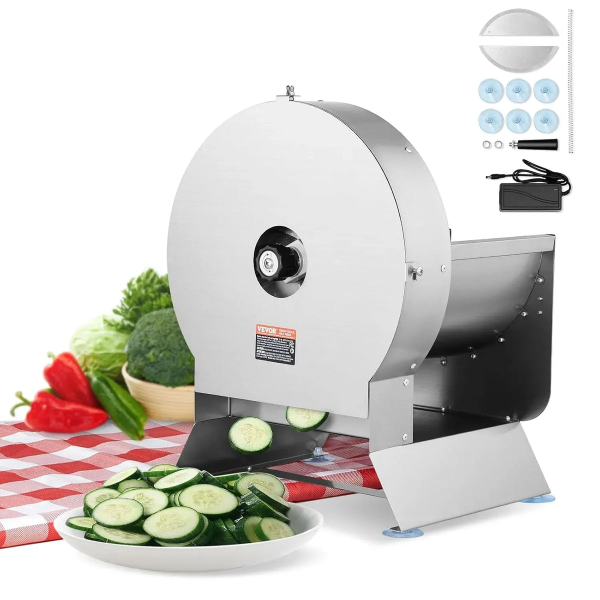 VEVOR Affettatrice, affettatrice per alimenti, 12 mm, professionale, acciaio inox, per Verdure