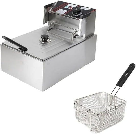 W 5 commerciale termostato singolo serbatoio 60-200 °C friggitrice regolabile Fryer Deep Fry Friggitrice, Friggitrice elettrica professionale in