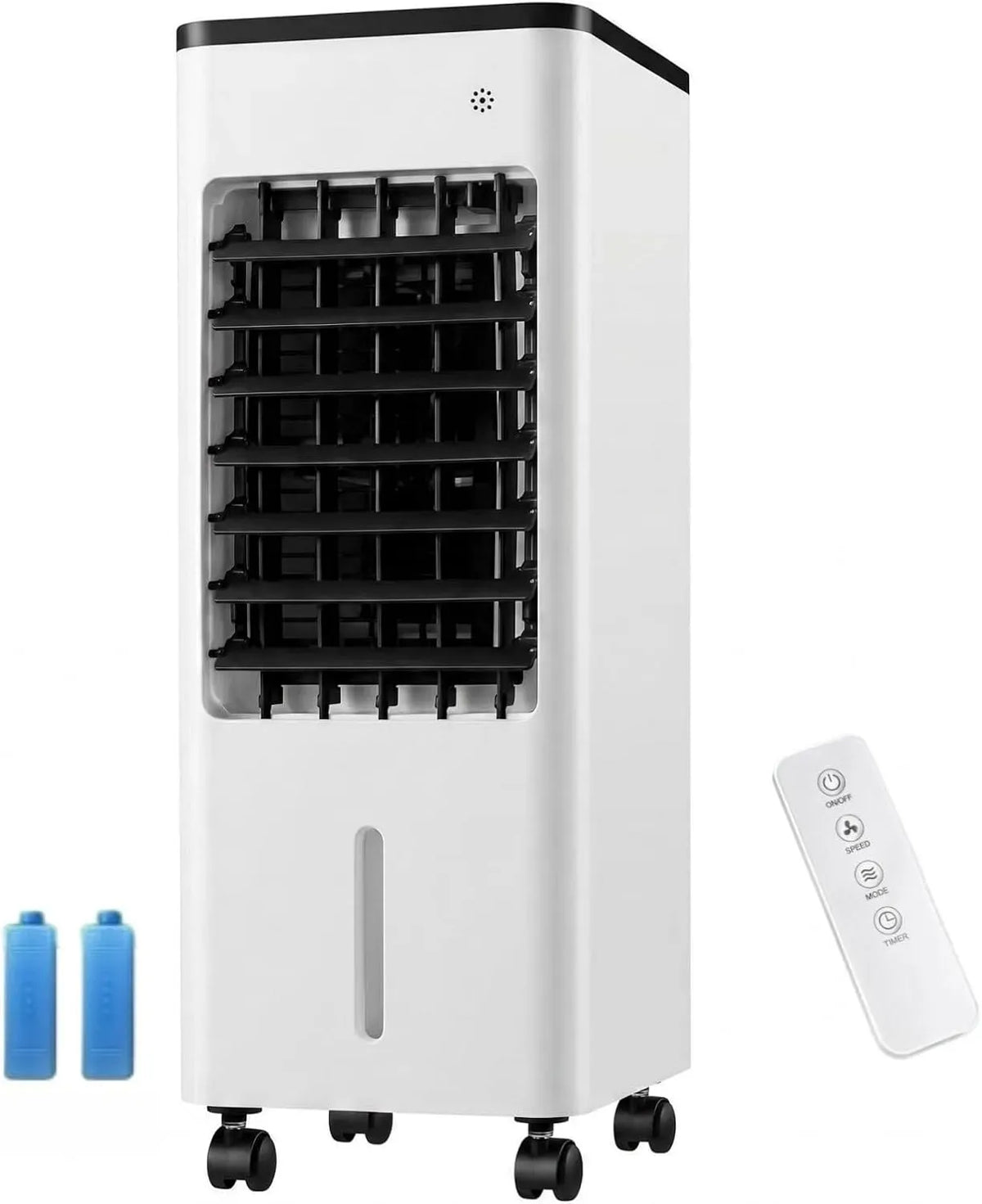 Raffrescatore evaporativo, 6 L, portatile, timer, 3 velocità, ampio serbatoio, timer 7,5 ore, 3 velocità e modalità, AC silenzioso