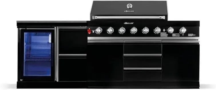 Frigorifero, acciaio inox, nero, GORILLER® BLACKBACK S4
