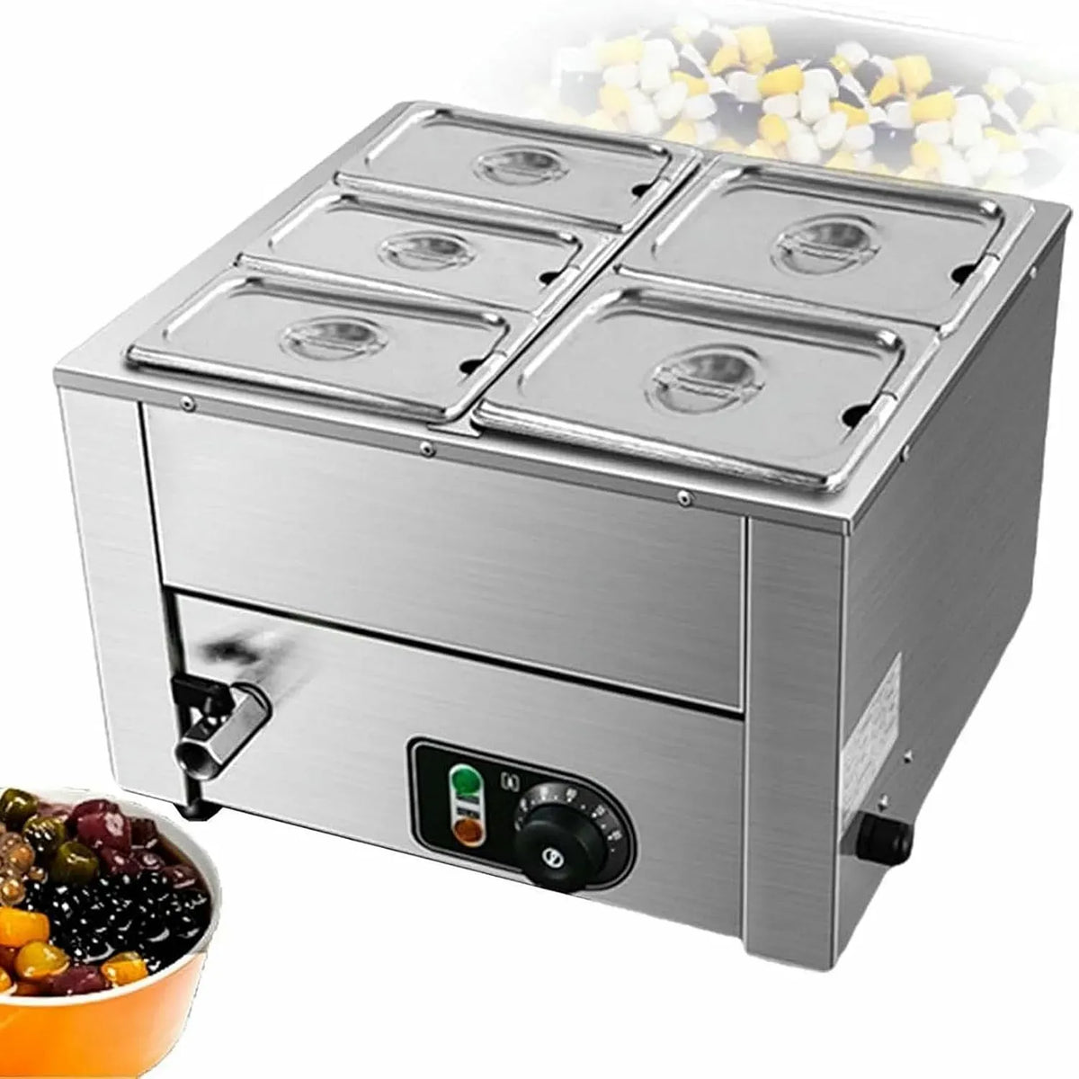 Scaldavivande elettrico per buffet, vassoio per servire a buffet formaggio/hot dog/riso, scaldazuppe commerciale da 18 litri, temperaegolabile da 0 a