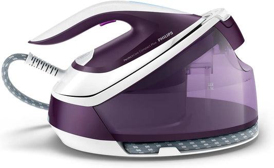 Philips GC7933/30 Viola/Bianco, PerfectCare Compact Plus Ferro da Stiro con Caldaia, 2400W, Colpo di Vapore 450g, Pressione 6,5 Bar, Tecnologia