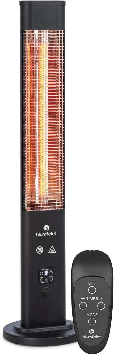 Termoventilatore, 1200 W, timer, 3 livelli, nero, Timer 9 Ore