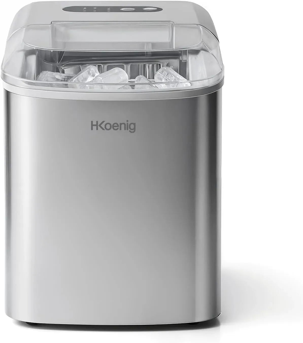 Macchina del ghiaccio KB14, 2,1 L, 120 W, ampio serbatoio, argento, cubetti pronti in 10-13 minuti, 12 kg in 24 ore, 2 formati di cubetti