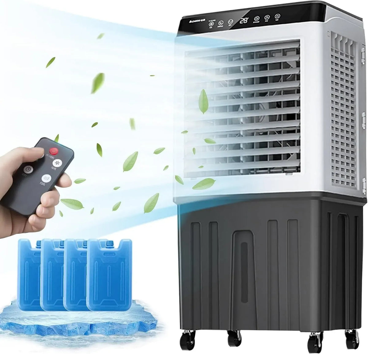 Condizionatore, 55 L, 200 W, portatile, 3 velocità, ampio serbatoio