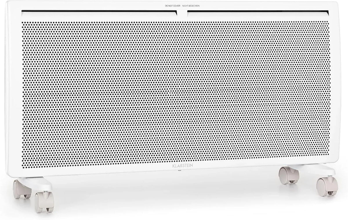 Klarstein Stufa Elettrica Basso Consumo, Termoconvettore Elettrico a Parete con Termostato, Stufa Elettrica 2000W, Termosifone Elettrico Basso Consumo