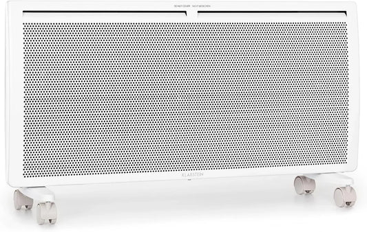 Klarstein Stufa Elettrica Basso Consumo, Termoconvettore Elettrico a Parete con Termostato, Stufa Elettrica 2000W, Termosifone Elettrico Basso Consumo
