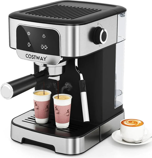 Montalatte, 26 x 21 x 28 cm, 1200 W, cappuccinatore, COSTWAY, vapore, professionale, acciaio inox, in Acciaio Inox per Cappuccino Latte Macchiato