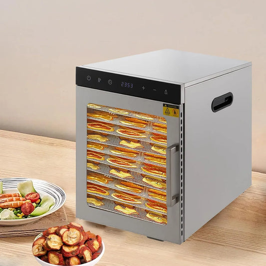 Asciugatrice, 800 W, acciaio inox, regolatore di temperatura 86-194°F, 10 volte