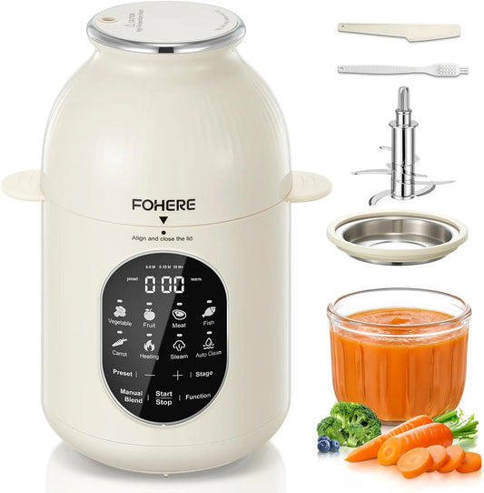 Senza BPA, Cottura a Vapore e Frullatura in Un Solo Passo, per Cuocipappa Mixer Multifunzione per Bébé, 3 Prog Preimp, Tutte le Fasi Preparatore di
