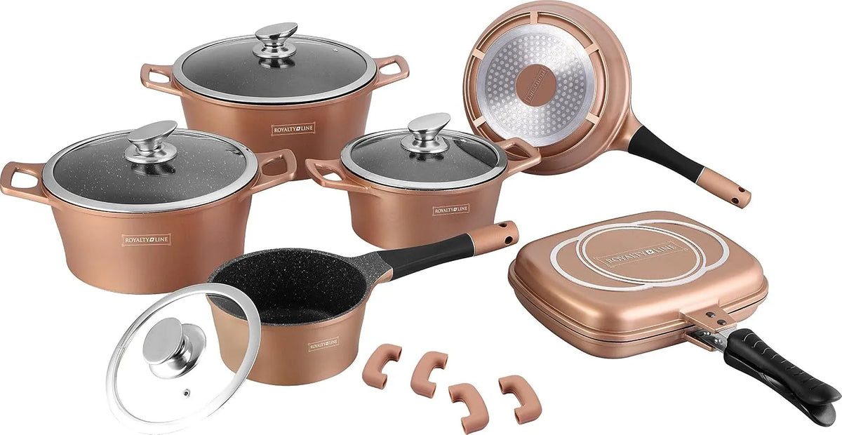 rl-es1015m set di pentole e padelle, BATTERIA, professionale, 15 pezzi, SET BATTERIA