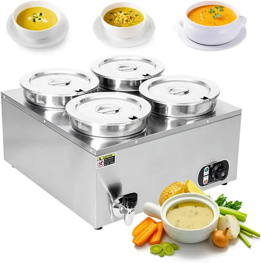 W 4 Tavolo, 1500 W, 30 a 85 °C, vapore, professionale, 2 zone di temperatura, acciaio inox, per scaldavivande in Acciaio