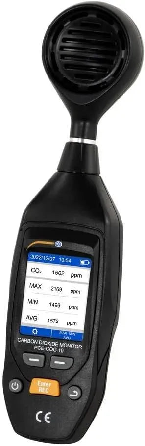 COG 10 CO2 Instruments, Misuratore di CO2 0-9999 ppm dotato di funzione di misurazione della temperatura, funzione di registrazione dati, con slot USB