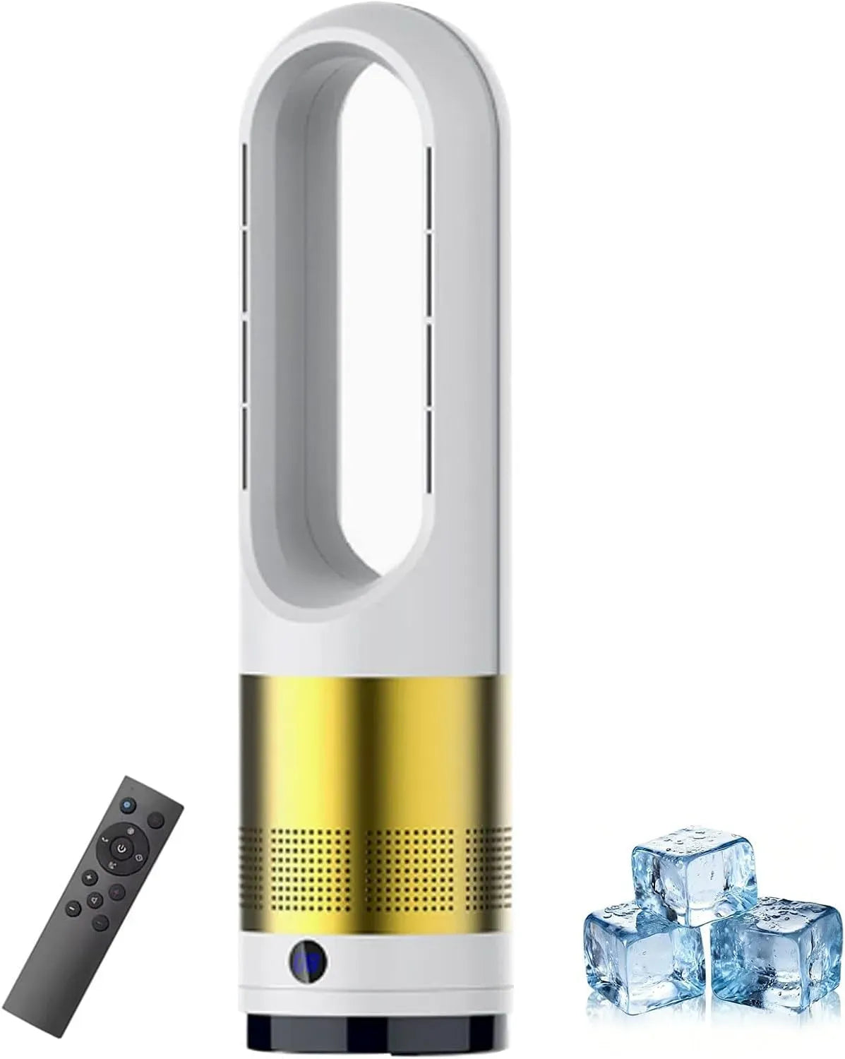 Ventilatore 1-8H, 18 pollici, timer, bianco, Flusso d'Aria Rotante a 80° e Schermo LED