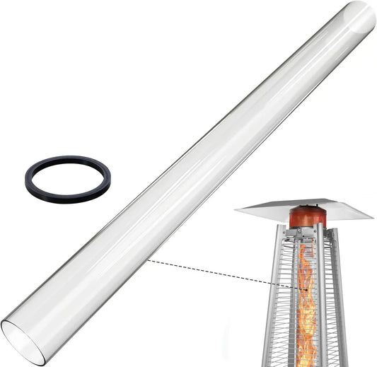 Tubo di Vetro di Quarzo per Stufa A Fungo Riscaldante per Terrazze A Piramide dotato di Anello in Neoprene Anello in Silicone