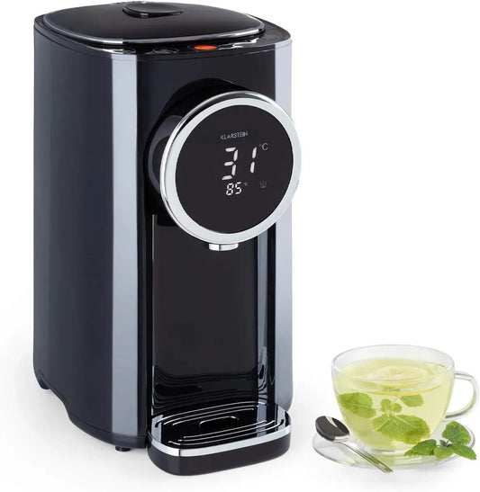 Klarstein Distributore, 5 L, 45 a 95 °C, ampio serbatoio, display LCD, acciaio inox, funzione riscaldante, nero