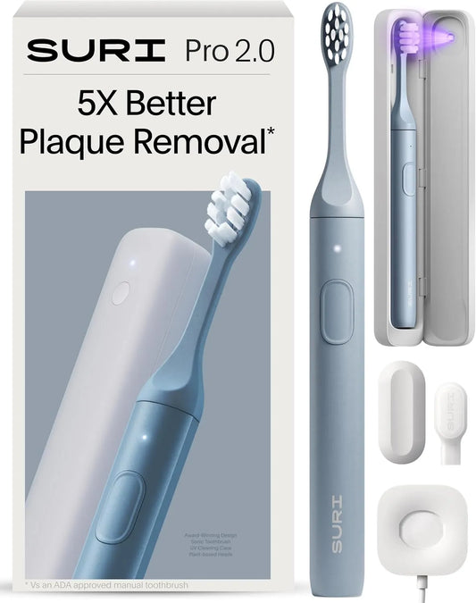 SURI 2 spazzolino da denti ricaricabile, Batteria, Sensore, per 1 Mese+