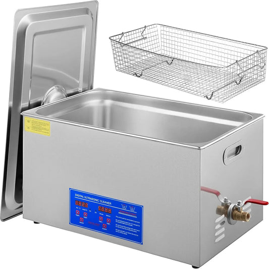 VEVOR vasca per pulizia a ultrasuoni, Pulitore, 22 L, timer, professionale, acciaio inox, funzione riscaldante